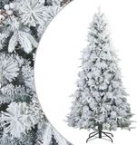 vidaXL - Sapin artificiel - avec - Charnière - et - Neige - Feutre - Blanc - 240 - cm