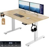 Casaria Zit sta bureau - Elektrisch Verstelbaar USB 140x60cm – Beige