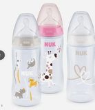 Nuk PP Fles 3-pack First Choice Plus 300ml + Siliconen Speen Maat M - Temperatuurregeling - Roze