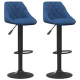 VidaXL Barkrukken - 2 stuks - Fluweel - Blauw