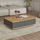 Merkloos Vente-unique Salontafel LOTULA Naturel en antraciet