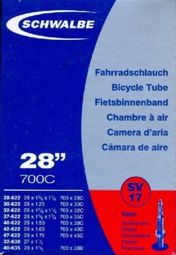 Schwalbe Unisex volwassenen SV40 fietsbinnenband, zwart, SV17 40 mm set van 2