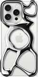 Angry miao Emptiness Telefoonhoesje voor iPhone 15 Pro Max (alleen), compatibel met MagSafe, 22 g lichtgewicht, warmteafvoer, ruime bescherming, zilver
