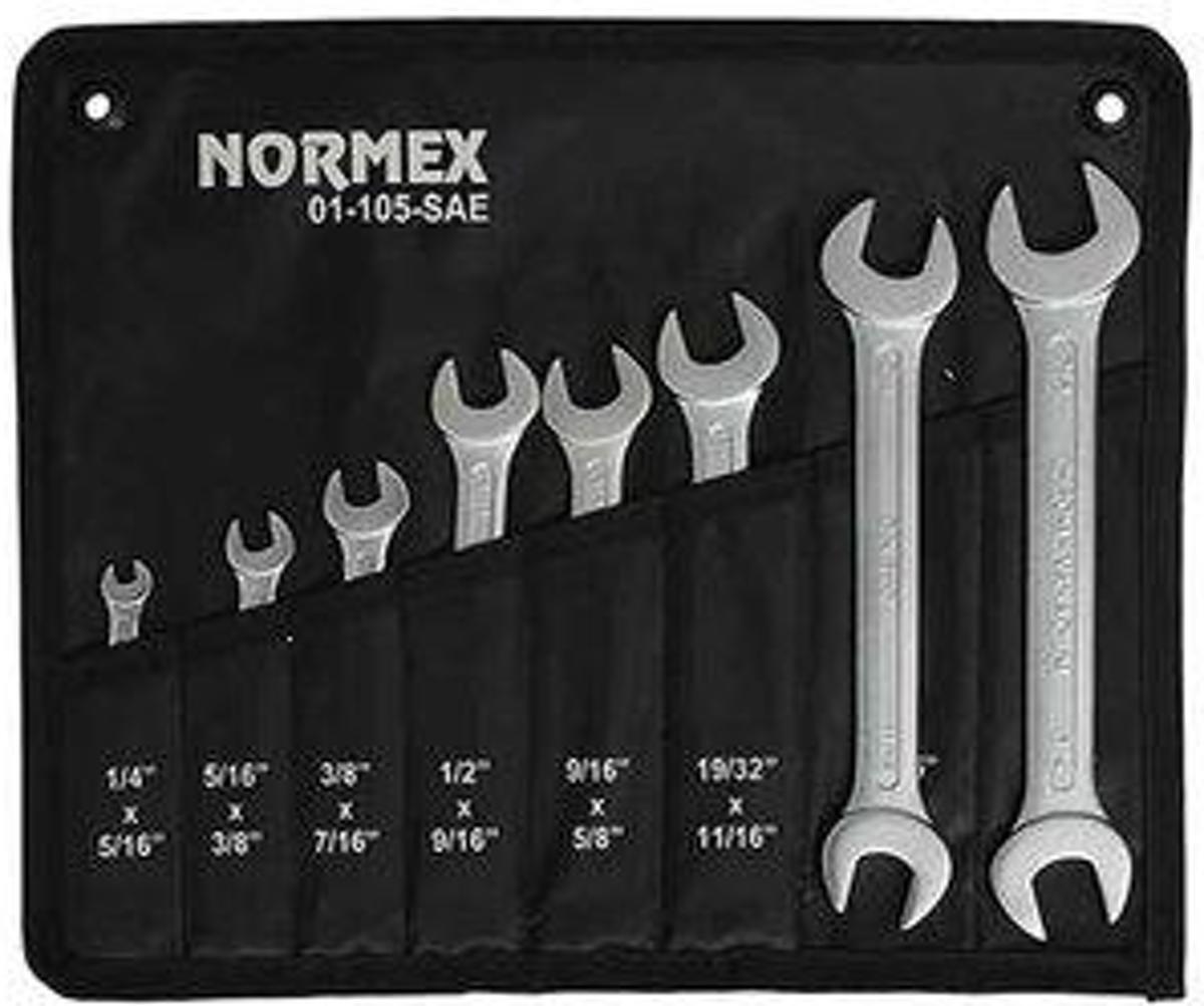 Normex Steeksleutelset 8 delig (engels/ inch) 01-105-SAE