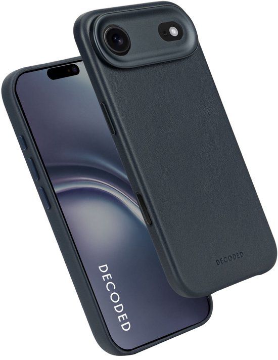 DECODED Leren Hoesje voor iPhone 17 Air - Premium ECCO Leer - Geschikt voor MagSafe - Blauw