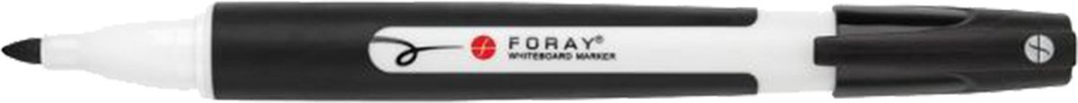 FORAY Whiteboard Markers Pen Style Black 12 stuks