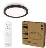 Philips LED Philips All-In-One Plafondlamp - Rond - Zwart - 30 cm - Afstandsbediening - LED - Warm- tot Koelwit licht