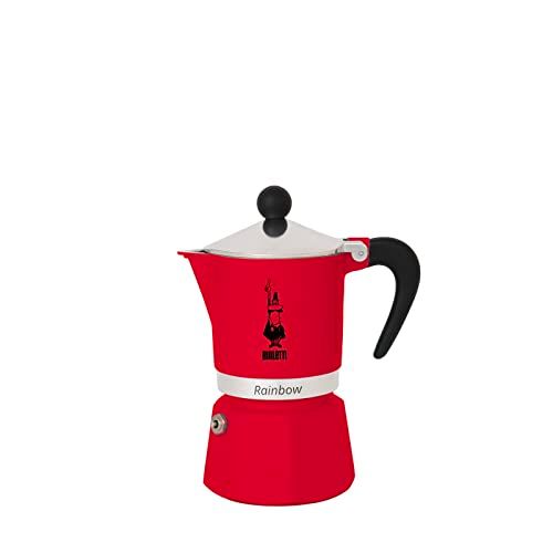 Bialetti Regenboogkleurig koffiezetapparaat, aluminium, rood, 3 kopjes