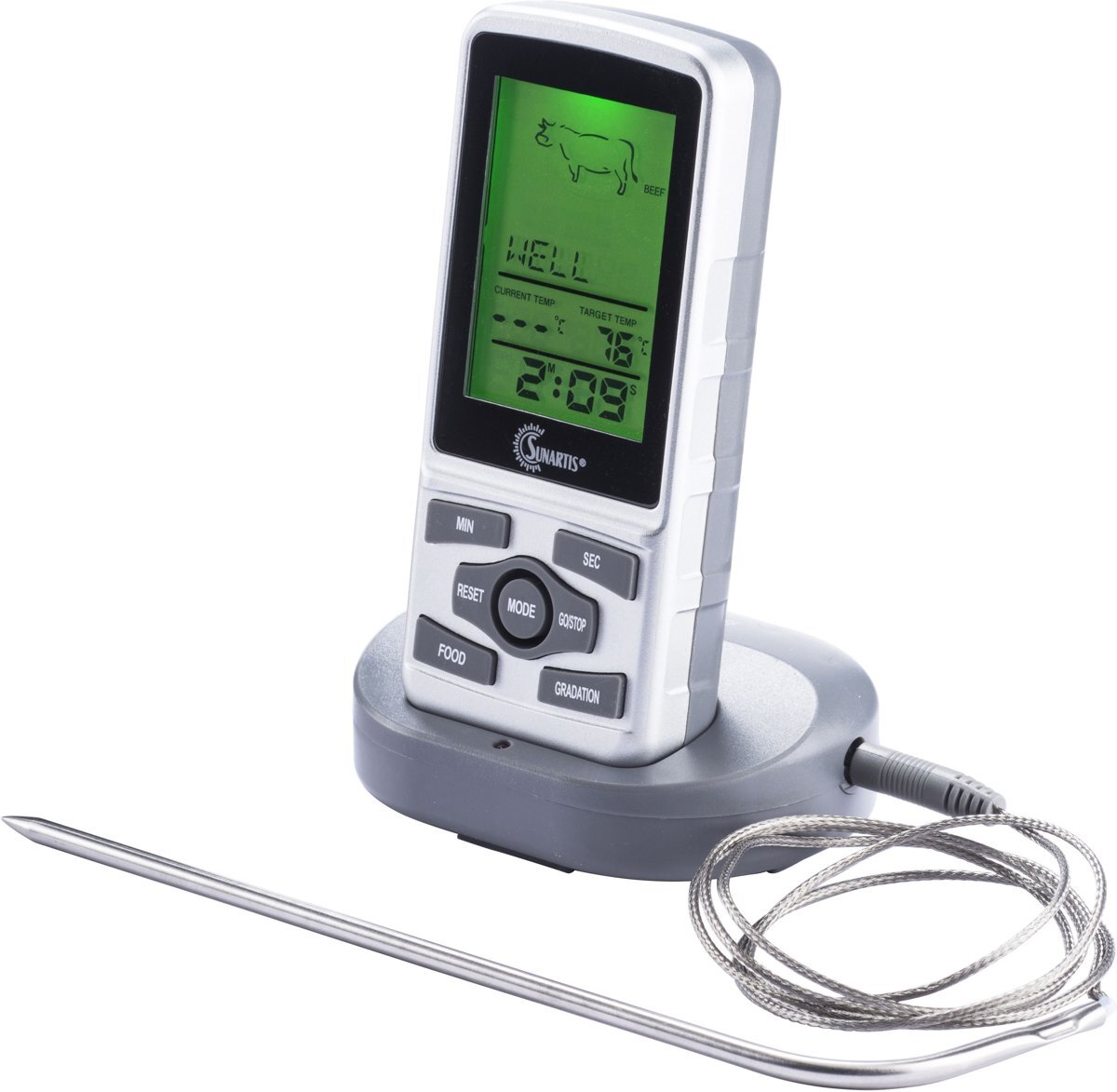 SUNARTIS Draadloze vlees- en barbecuethermometer - Met timer