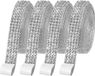 Merkloos - 4 rollen diamantlint DIY kunsthandwerk decoratie (zilver)