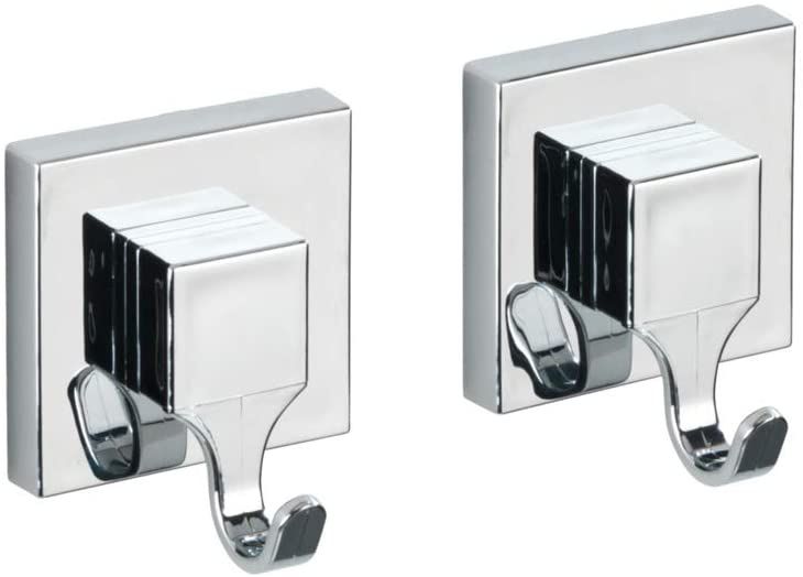 WENKO Vacuum Loc wandhaken vierkant - 2 stuks - zilver