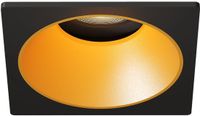 LEDVION – LED Inbouwspot Vierkant 81x81mm – Zwart / Goud – Dimbaar – Kantelbaar – GU10 – 2700K – 3W – IP20
