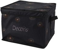 Decoris Kerstballen opbergbox - groen - 34 x 34 x 20 cm - opvouwbaar - polyester