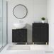Maison Exclusive - DELFT Black Wood Composite Ensemble de meubles de salle de bain 2 pièces