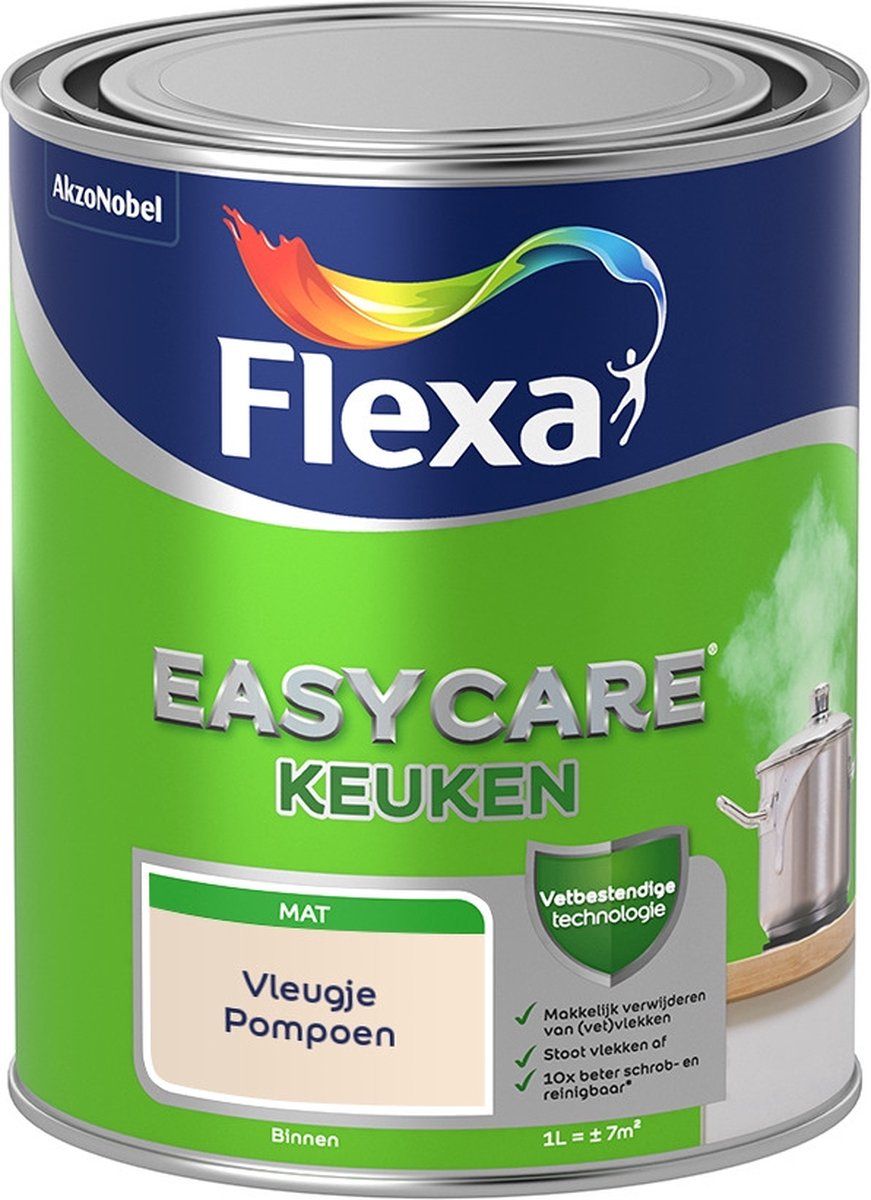 FLEXA Easycare Muurverf - Keuken - Mat - Vleugje Pompoen - 1 liter