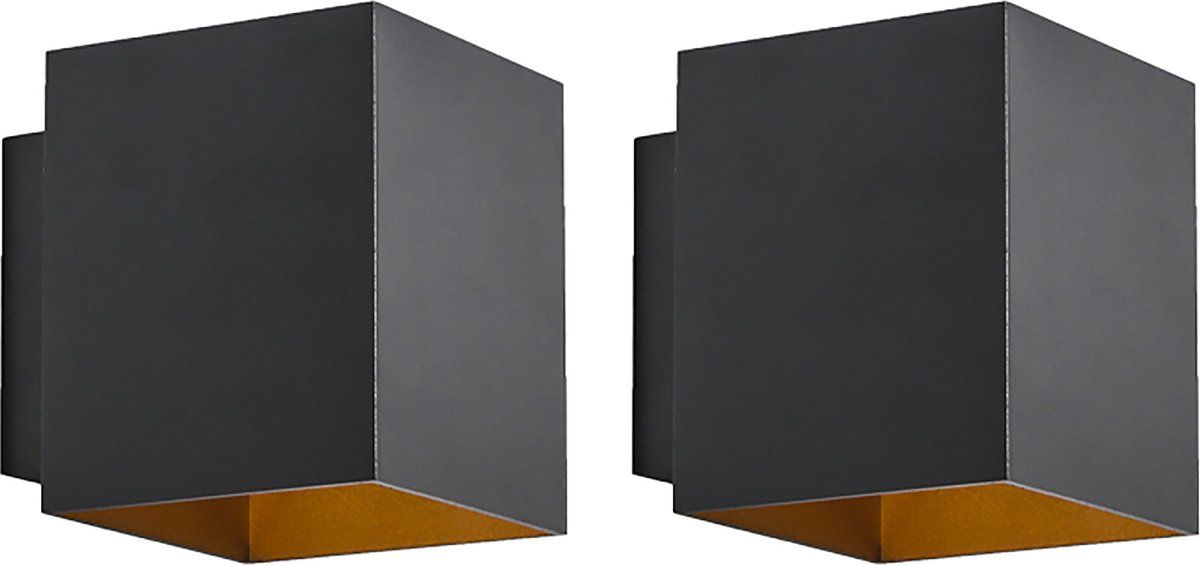QAZQA Sola - Moderne Wandlamp Up Down - Zwart - D 10 cm