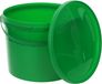 BenBow Seau avec couvercle et poignée 10L Quantité : 100 pcs, Vert BSR, étanche à l'air, convient pour les aliments, BRC, anti-fuite