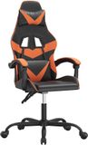 vidaXL Gamestoel kunstleer zwart en oranje