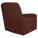Easy-Going Recliner Stretch Sofa Slipcover Sofa Cover 4-Pieces Furniture Protector Couch Soft with Elastic Bottom Spandex Jacquard Fabric Small Checks(Recliner,Coffee) Large