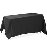 Lanns Linens Premium Polyester Tafelkleed voor bruiloft, restaurant of banket gebruik 90" x 156" Rechthoek, Zwart