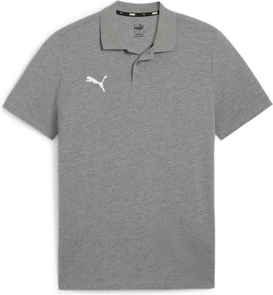 PUMA teamGOAL Casuals Polo Heren sportshirt - Medium Gray Heather-Puma White