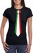 Bellatio Decorations Shoppartners Bv Italiaans thema shirt - Zwart t-shirt - met Italie vlag stropdas - dames - supporters - kleding - landen M