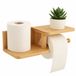 BUDDLEY Toiletrolhouder met plankje - Bamboe - Zelfklevend
