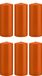 Trend Candles Cilinderkaars/stompkaars - 6x - oranje - 8 x 20 cm - 119 branduren