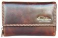 Portefeuille moyen en cuir véritable durable avec protection - Marron