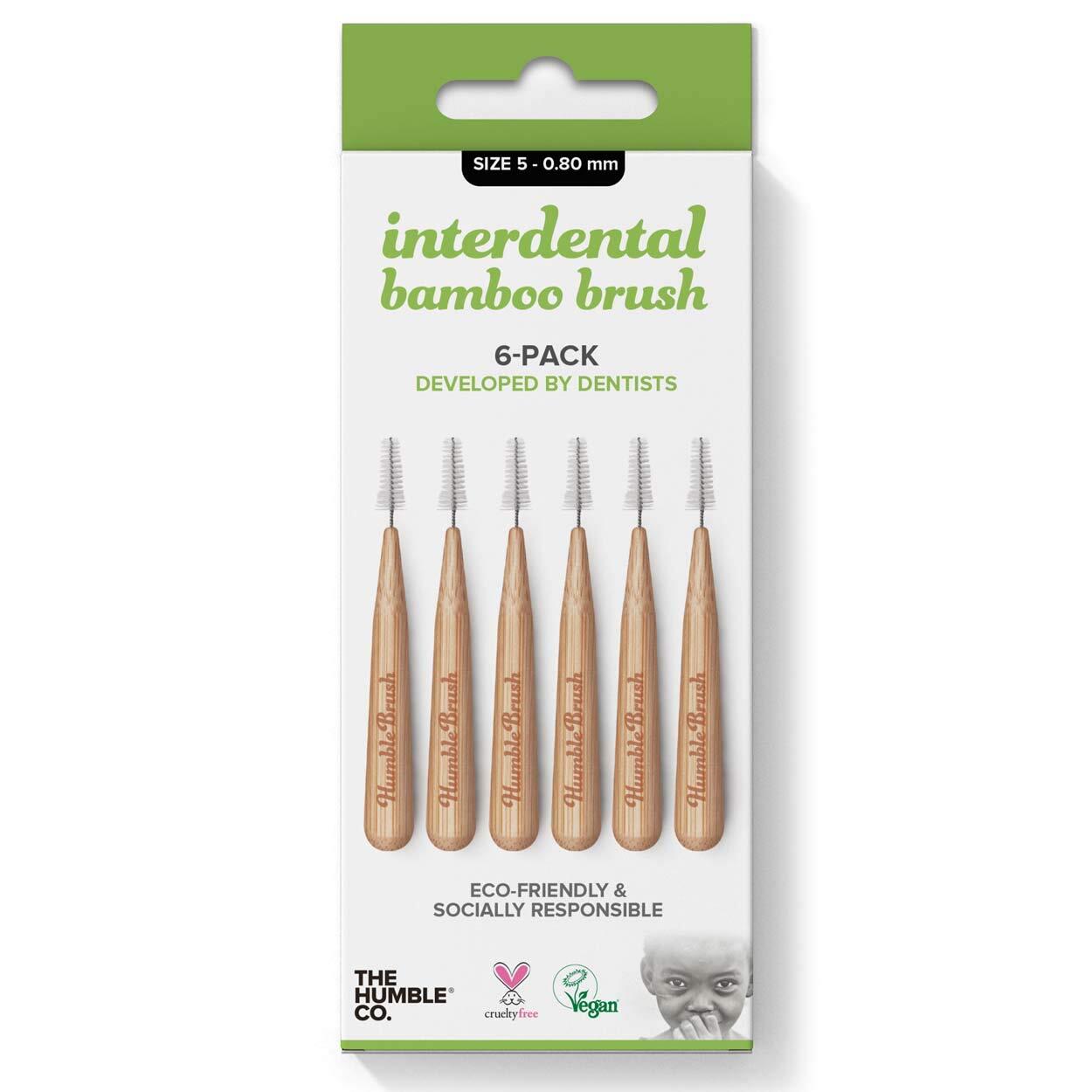 Humble Brush Interdental borsteltje 6 st - groen - 0.80 mm 80 mm