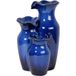 dobar® Kleine kamerfontein met pomp in amforendesign, drie niveaus, decoratieve waterval van keramiek, voor binnen, 14 x 12,5 x 22 cm, donkerblauw