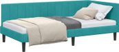 vidaXL Lit d'angle avec tête de lit, turquoise, 100 cm x 200 cm, velours