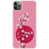Cherry blossom bedrukt siliconen hoesje compatibel met iPhone 11 Pro Max