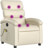 vidaXL Massagestoel verstelbaar kunstleer crème