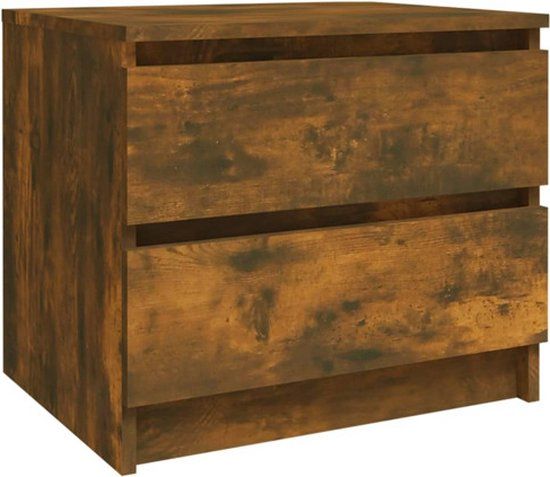 vidaXL Nachtkastje 50x39x43,5 cm bewerkt hout gerookt eikenkleurig