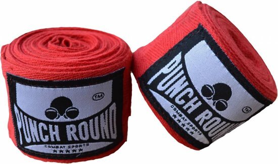 Punch Roundâ„¢ HQ Bandage Rood Hand Wraps No Stretch 400 cm Punch Round Bandage