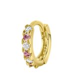 Lucardi Meisjes Oorring met plating - Rond - Zirkonia - Cadeau - Echt Zilver - Goudkleurig