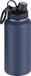 NOMAD® Drinkfles 1 liter | RVS Waterfles | Donkerblauw | Dubbele Draaidop en Draagring | Geïsoleerde Metalen Thermosfles