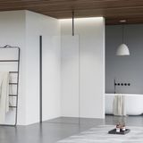 Fortifura Galeria inloopdouche - 60x200cm - helder glas - plafondarm - PVD - geborsteld gunmetal (antraciet)