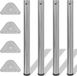 vidaXL Tafelpoten in hoogte verstelbaar geborsteld nikkel 710 mm 4 st