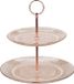 Excellent Houseware Etagere Glas, 18cm/22,5cm, Rosé