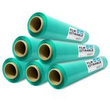 m-office Groene folie om te verpakken, kunststof afdekking, groene folie voor verhuisdozen, ter bescherming van meubels en zendingen, afmetingen 50 cm x 200 m rekbaar · m-office (groen, 6 stuks)