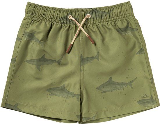 Salted Stories Shark Swim Shorts 98/104 Dierenprint Groen