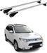 Menabo Tiger Dachgepäckträger, Querstange, für Mitsubishi Outlander, Baujahr 2012-2015, Farbe: Grau
