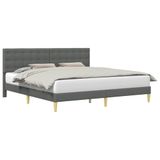 vidaXL Bedframe met hoofdeinde Donkergrijs 180 x 200 cm Stof