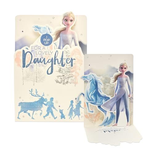 UK Greetings Dochter verjaardagskaart - Disney verjaardagskaart voor haar - bevroren verjaardagskaart voor mooie dochter - Elsa