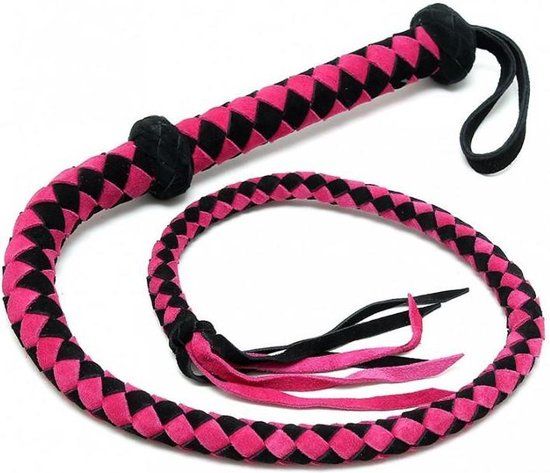 Rimba - Korte Bull Whip - roze - Leer - Singletail - Roze
