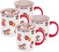 CM Kerst mok - 4x - Merry Christmas - 300 ml - keramiek - in doosje - koffiemok - cadeau - kerstbeker - theemok