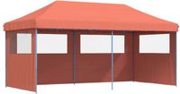 vidaXL Partytent inklapbaar pop-up met 3 zijwanden terracottakleurig