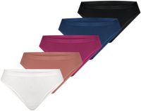 NUR DIE Brasilslip Basic Dames 5-Pack Katoen/Elastaan MIX SET 2 Maat 40-42